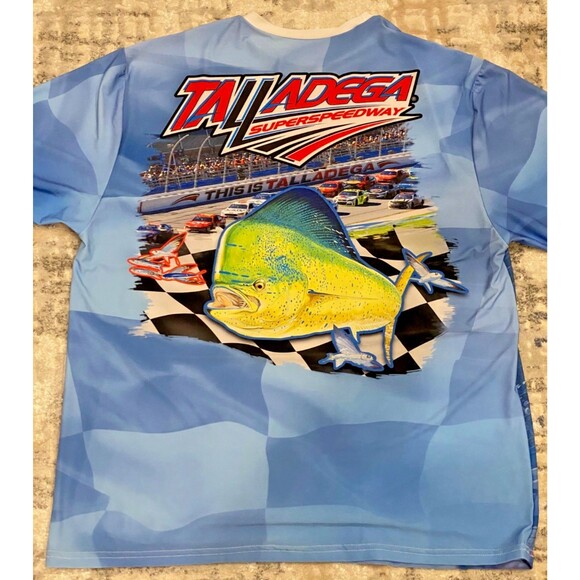 Guy Harvey X Nascar Talladega T-Shirt Short Sleeve XL All Over Print Mahi - Picture 4 of 6